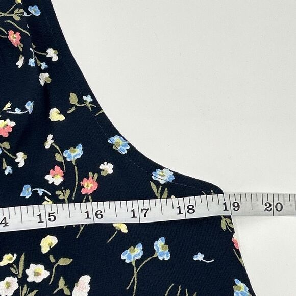 NWT Stitch Fix 41 Hawthorn Womens Floral Print  Sleeveless Top Blouse Navy Med - Picture 2 of 6
